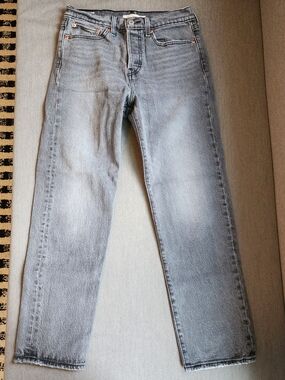 Levi's Premium Women's Wedgie Straight Ankle Jeans 27 Grey Wash